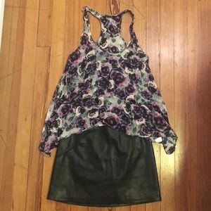 Topshop Purple Rose Top